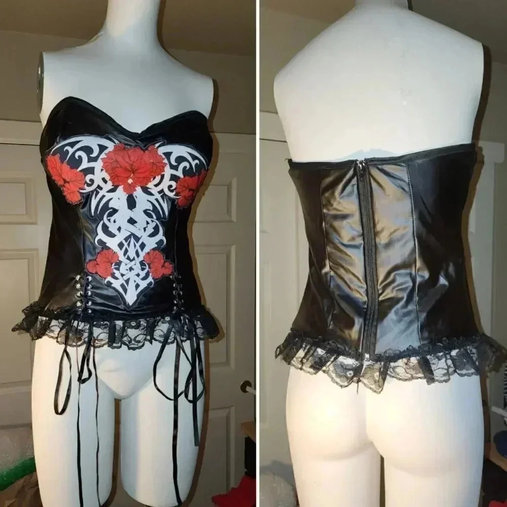 Rubies Rose & Bone Bustier Corset Costume One Size Fits 4 6 8 10 12 or S M L